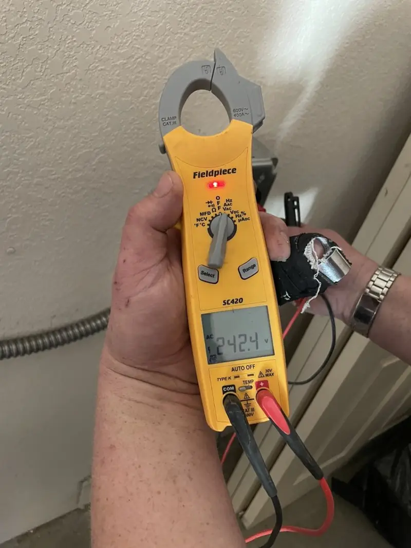 Voltage testing with clamp meter during Generator Installation in Norwalk